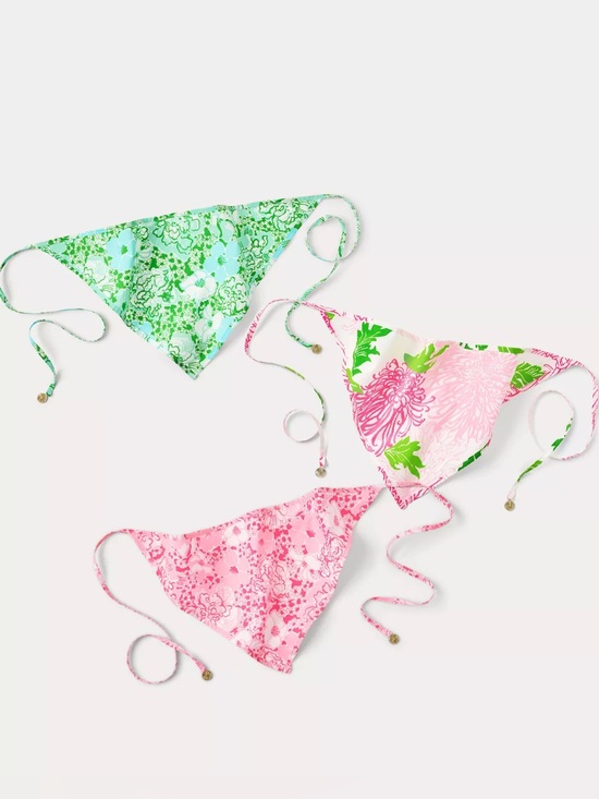 NWT Lilly Pulitzer Burst Of Joy Head Scarf Set Of 3 Bandana Scarves main image 8